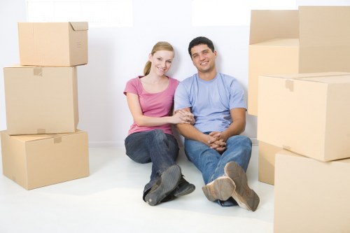 Loading furniture into a removal truck in North West London