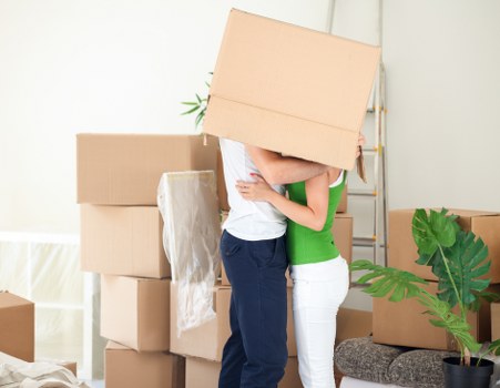 Local moving van navigating residential access in Colindale