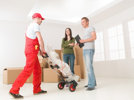 Office furniture and equipment prepared for relocation in Colindale