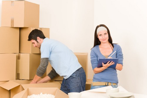Boxes and furniture prepared for a home removal in Colindale