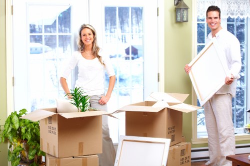 Moving van and packed household items during a Colindale relocation